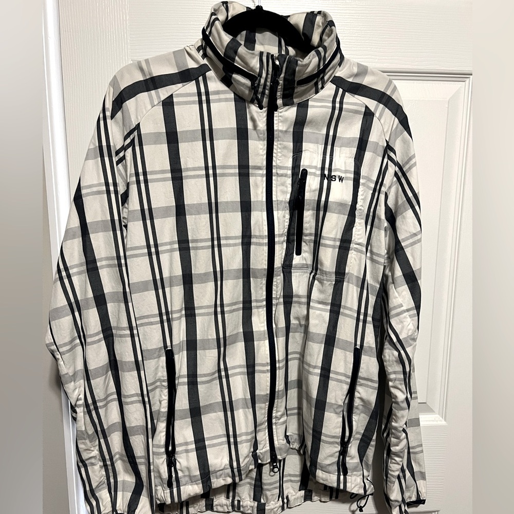 Nike NSW plaid lightweight jacket with hood